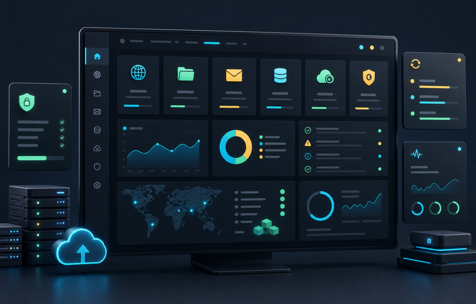 Professional hosting control panel dashboard preview